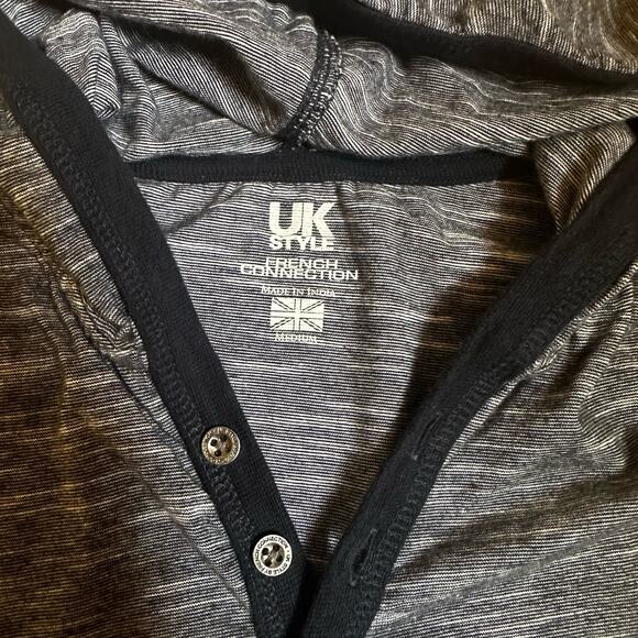 UK Style French Connection navy hooded long sleeve tee SIZE M - Picture 3 of 4